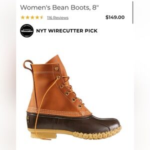 LLBEAN Women's Bean Boots, 8"
